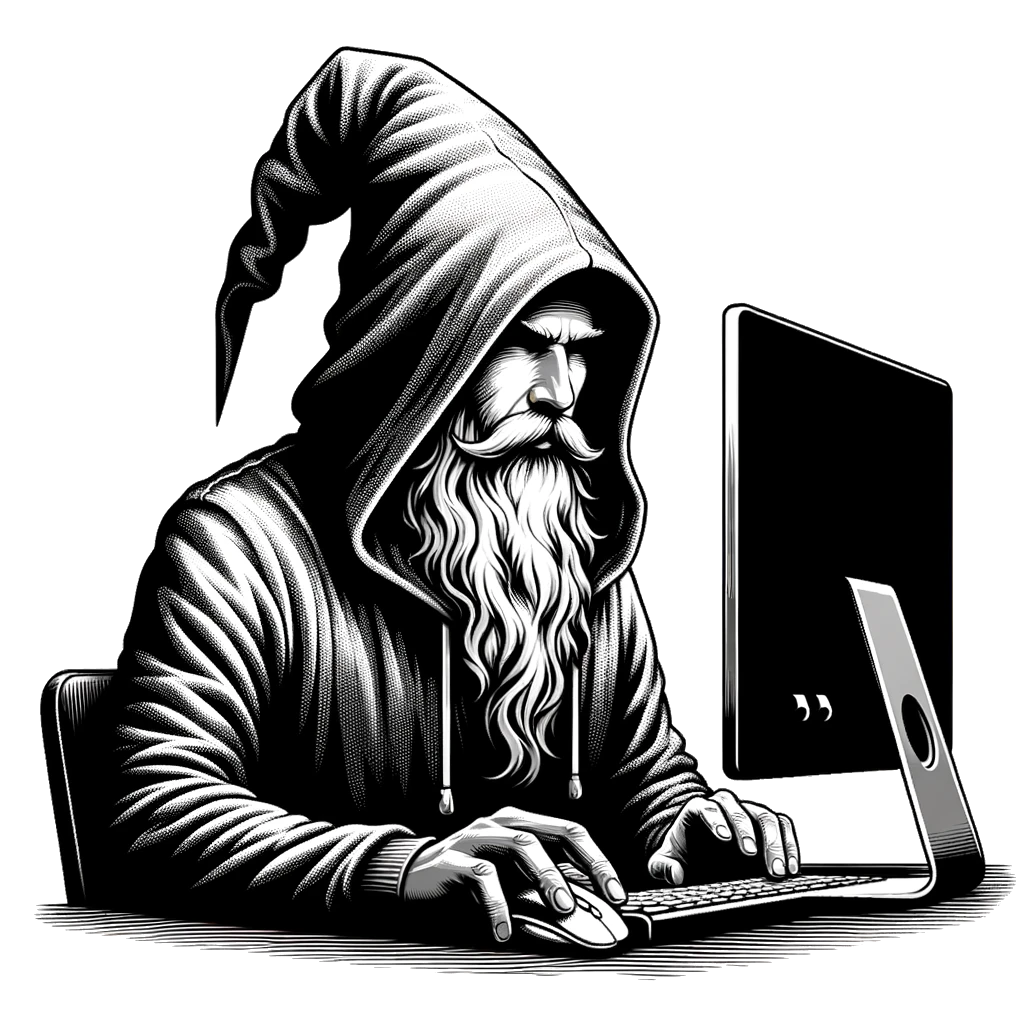 pentest wizard performing api penetration testing illustration
